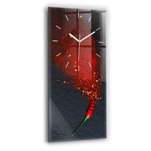 Horloge rectangulaire verticale Piment rouge