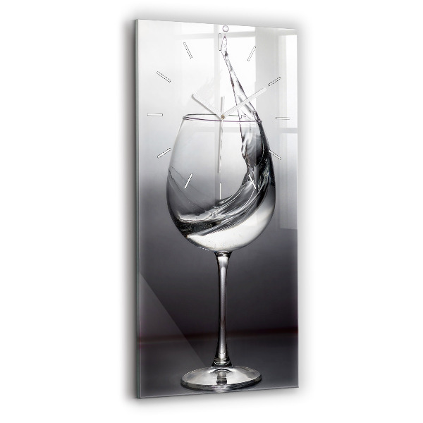 Horloge verticale en verre Verre à vin