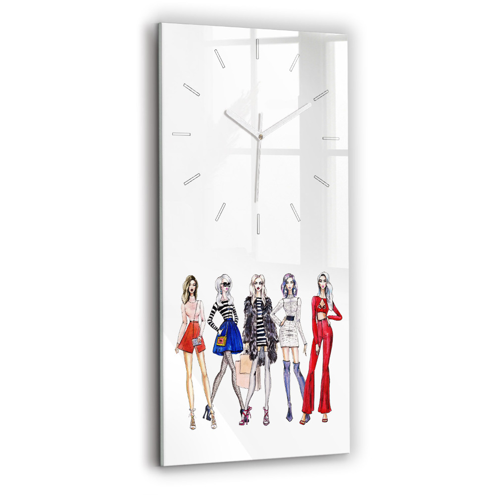 Horloge murale en verre rectangulaire Filles à la mode