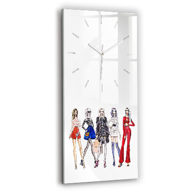 Horloge murale en verre rectangulaire Filles à la mode