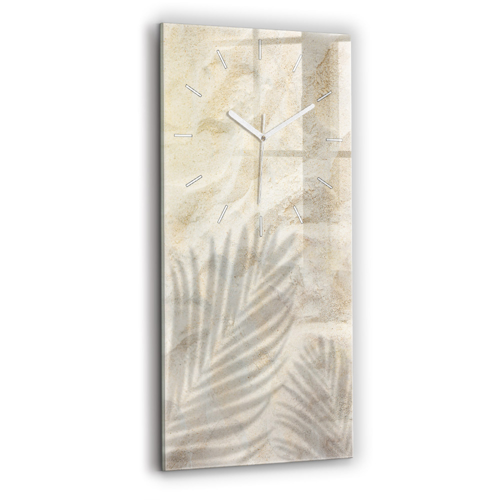 Horloge rectangulaire verticale Ombre d'un palmier sur le sable