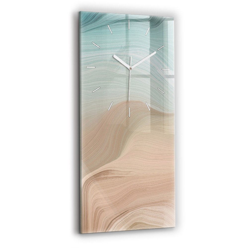 Horloge verticale en verre Abstraction de vagues