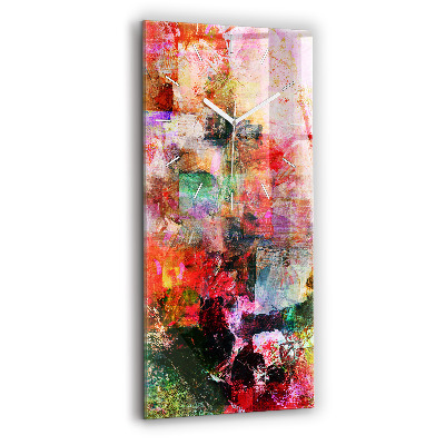 Horloge murale en verre rectangulaire Composition abstraite