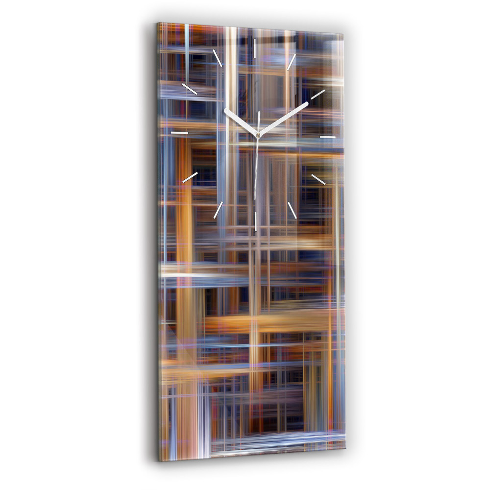 Horloge murale en verre rectangulaire Abstraction géométrique