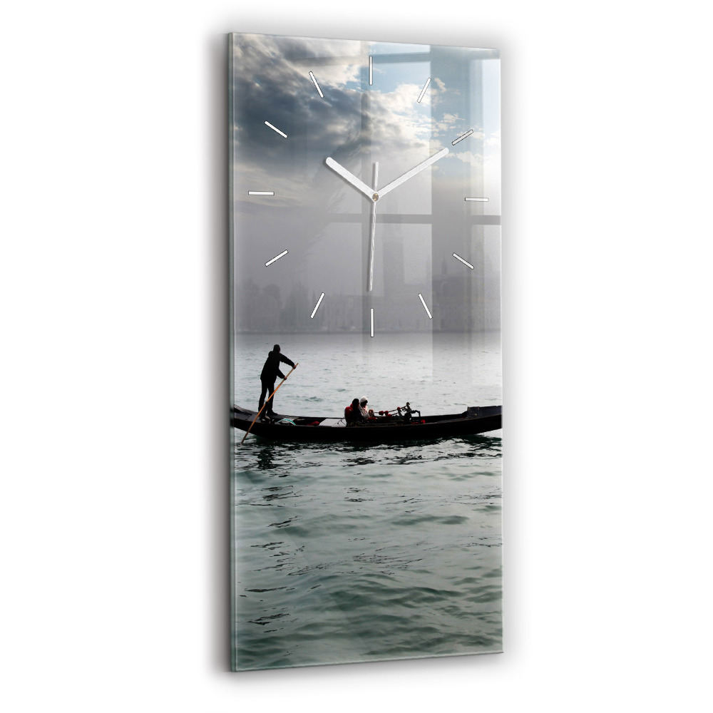 Horloge murale en verre rectangulaire Gondole à Venise