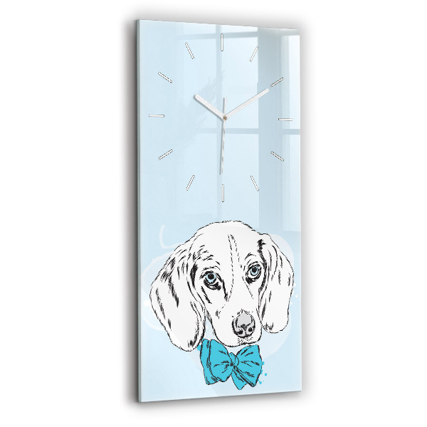 Horloge verticale en verre Chien chiot