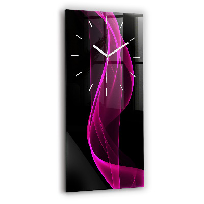 Horloge murale verticale Abstraction rose