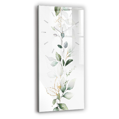 Horloge murale verticale Feuilles abstraites