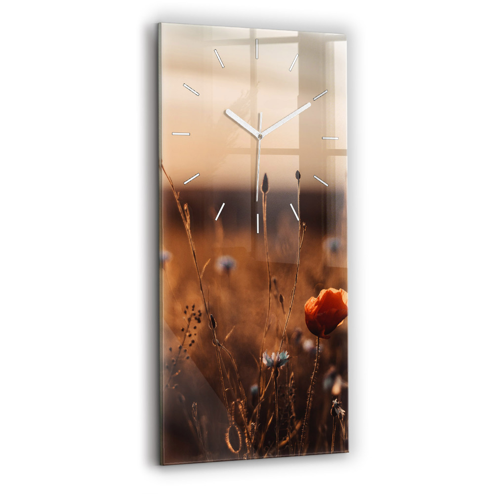 Horloge murale verticale Lever de soleil dans un champ
