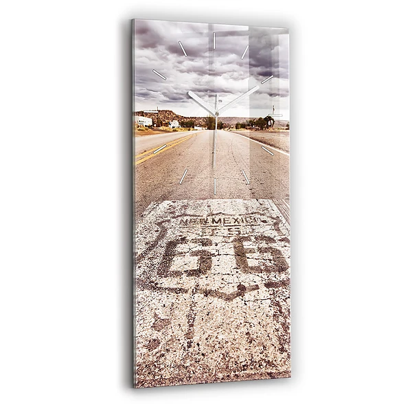 Horloge murale verticale Route 66 USA