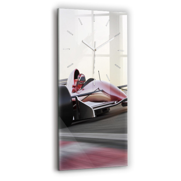 Horloge murale en verre rectangulaire Voiture de sport