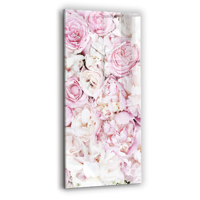 Horloge rectangulaire verticale Fleurs décoratives
