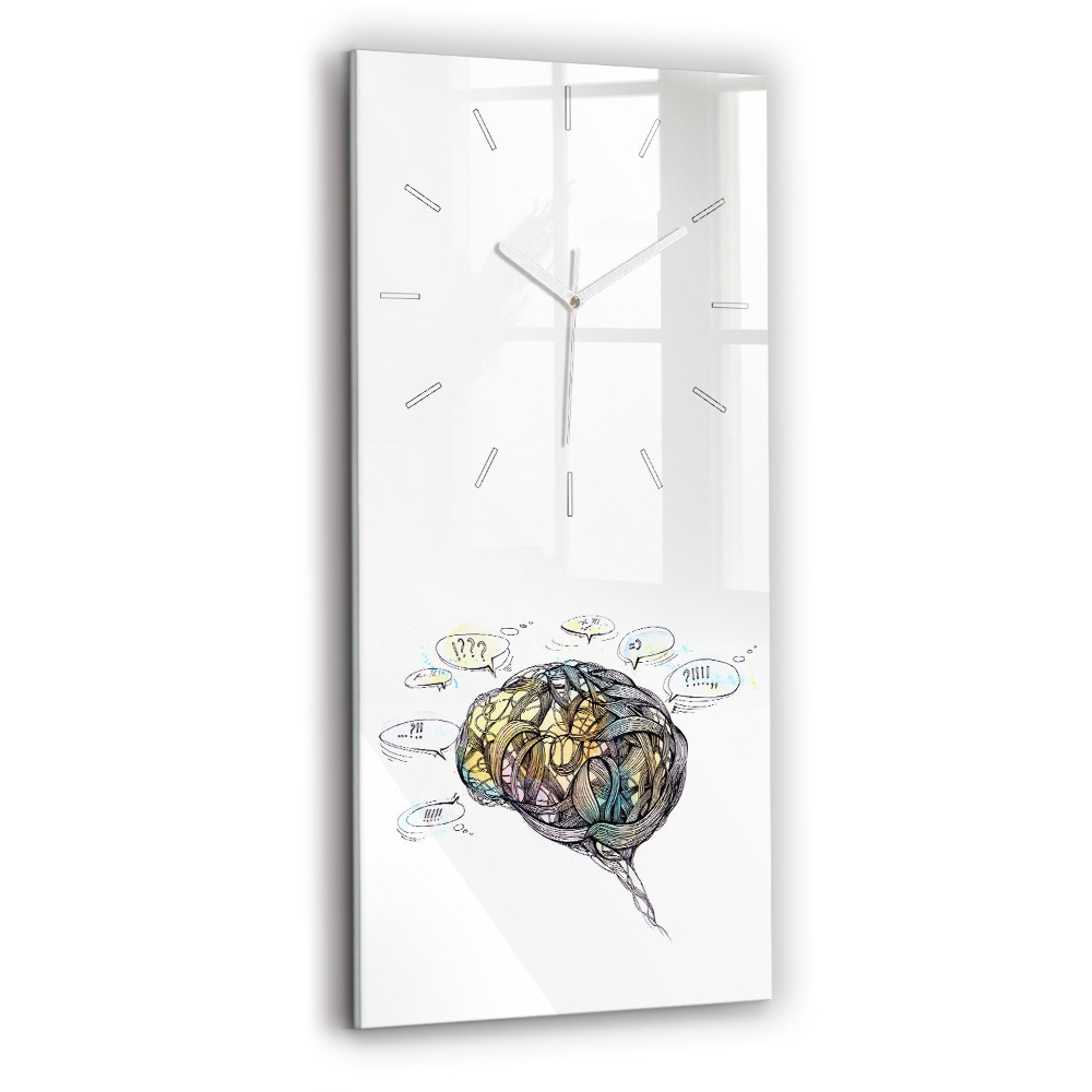 Horloge rectangulaire verticale Représentation artistique du cerveau