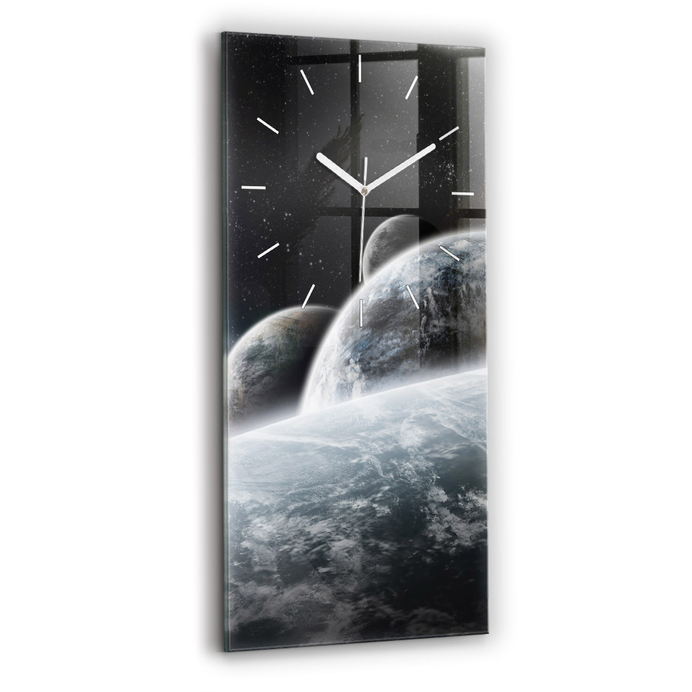 Horloge murale verticale Cosmos et planètes