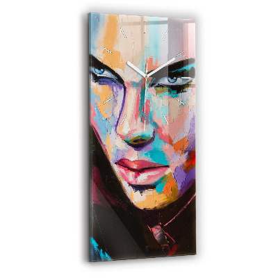 Horloge verticale en verre Portrait d'une femme