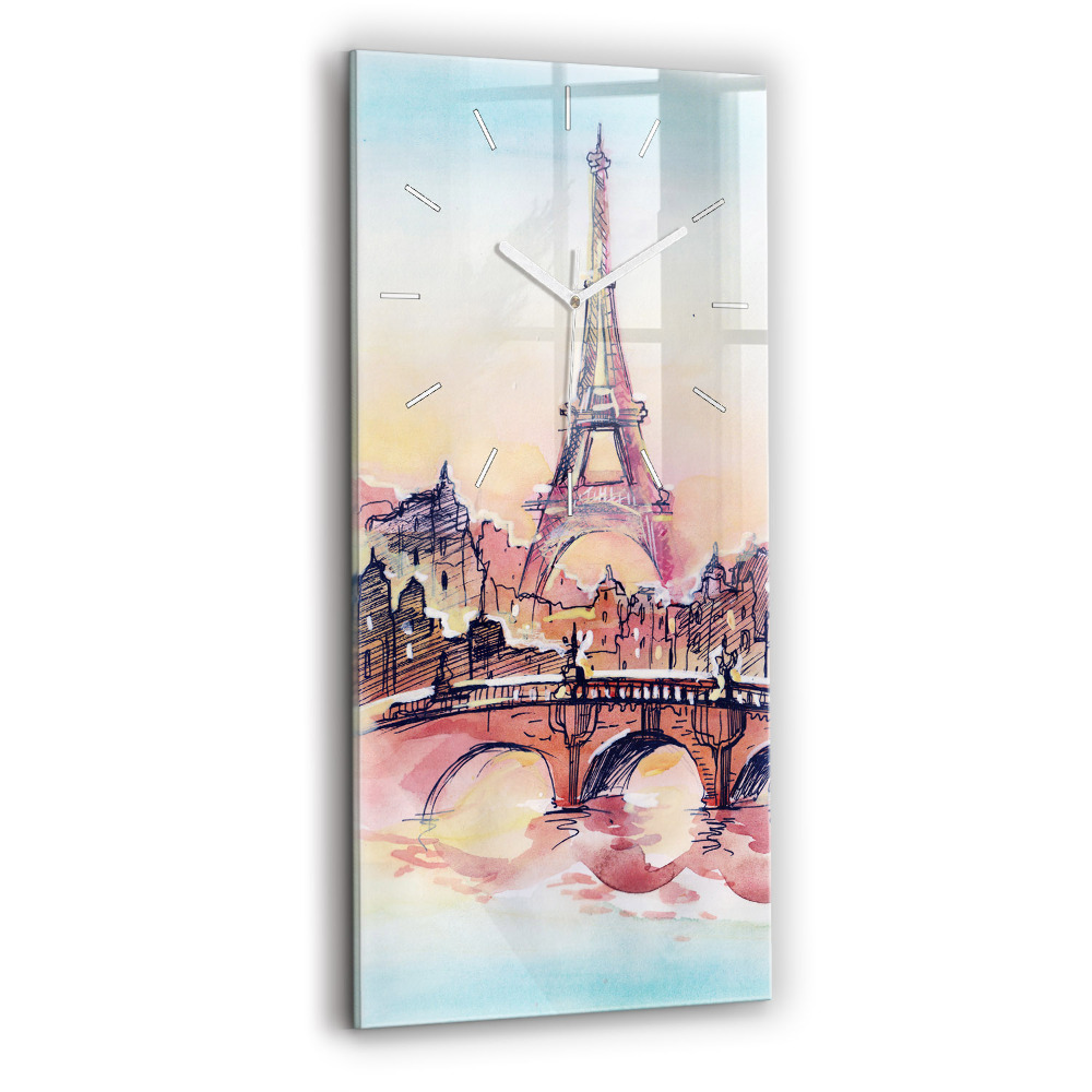 Horloge murale verticale Paysage peint de Paris