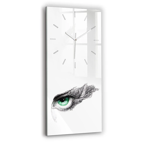 Horloge verticale en verre Oeil humain abstrait