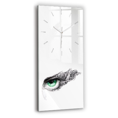 Horloge verticale en verre Oeil humain abstrait