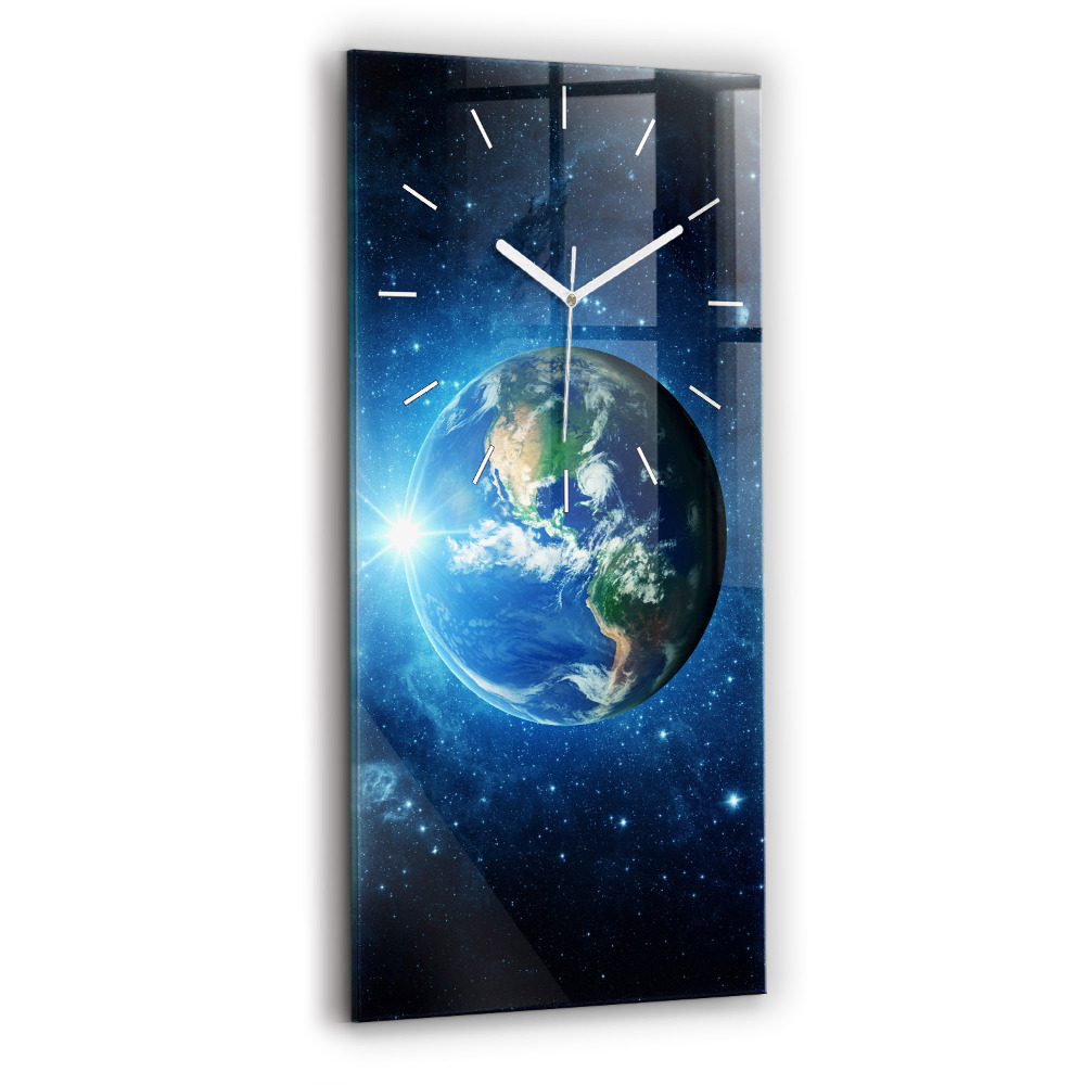 Horloge verticale en verre Terre et galaxie - NASA