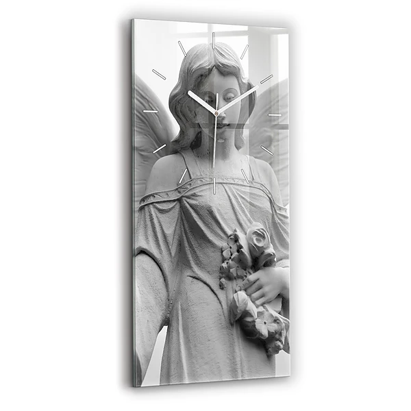Horloge murale verticale Sculpture d'un vieil ange