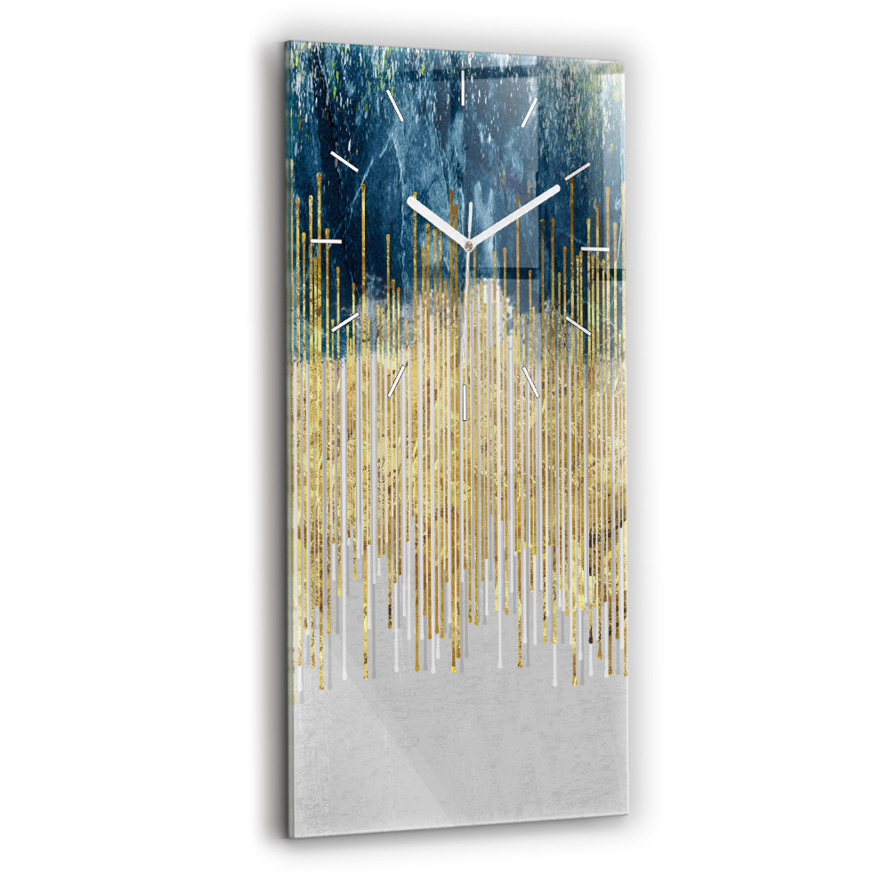 Horloge verticale en verre Motif décoratif et or