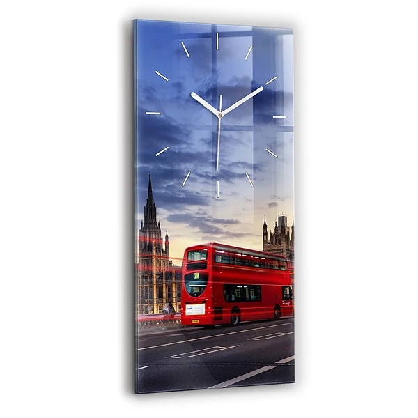 Horloge rectangulaire verticale Bus rouge de Londres