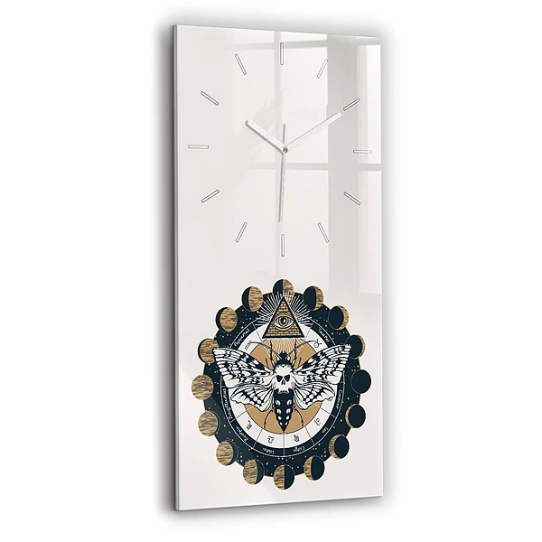 Horloge rectangulaire verticale Phases de la lune et œil