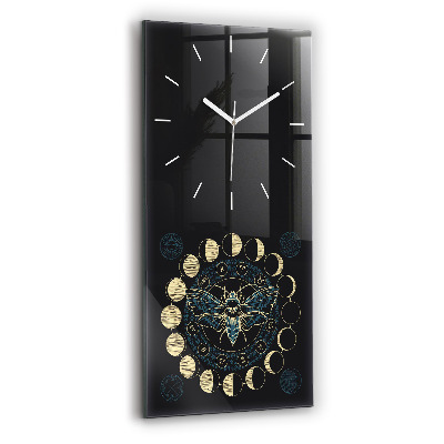 Horloge murale verticale Phases de la lune et insecte