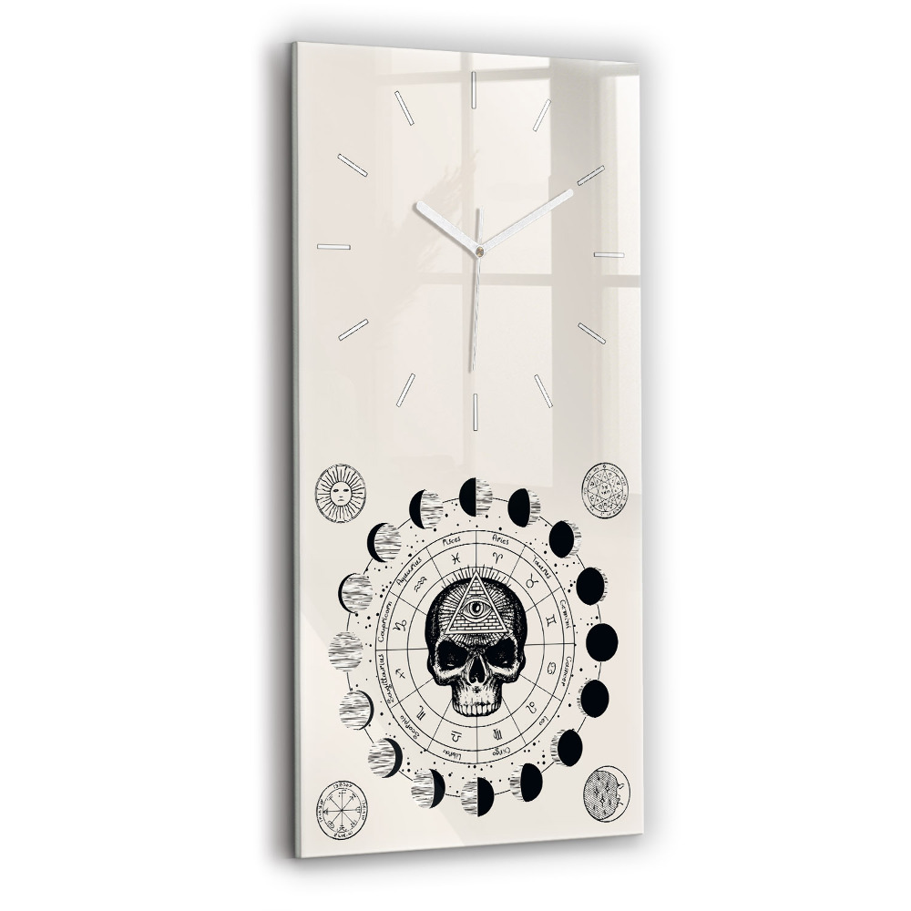 Horloge verticale en verre Phases de la lune