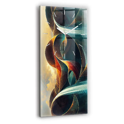 Horloge murale en verre rectangulaire Chute d'eau