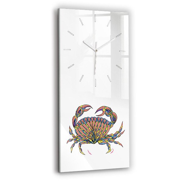 Horloge verticale en verre Crabe ethnique