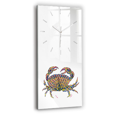 Horloge verticale en verre Crabe ethnique
