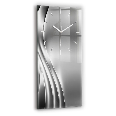 Horloge murale en verre rectangulaire Abstraction argentée