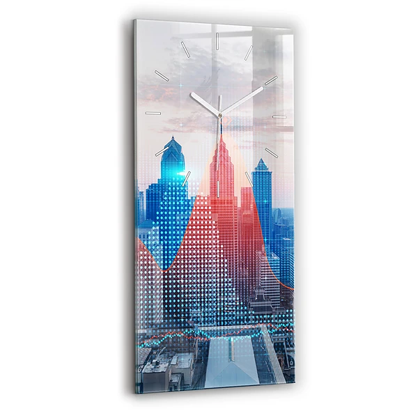 Horloge verticale en verre Gratte-ciel à Philadelphie