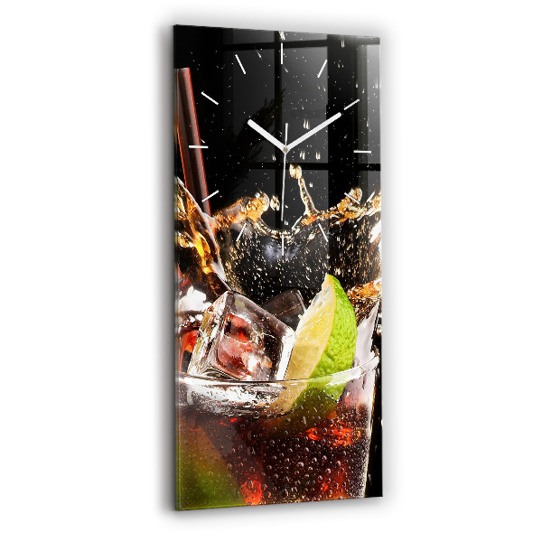 Horloge murale en verre rectangulaire Boisson sur la glace