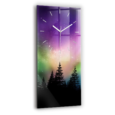 Horloge rectangulaire verticale Aurore boréale