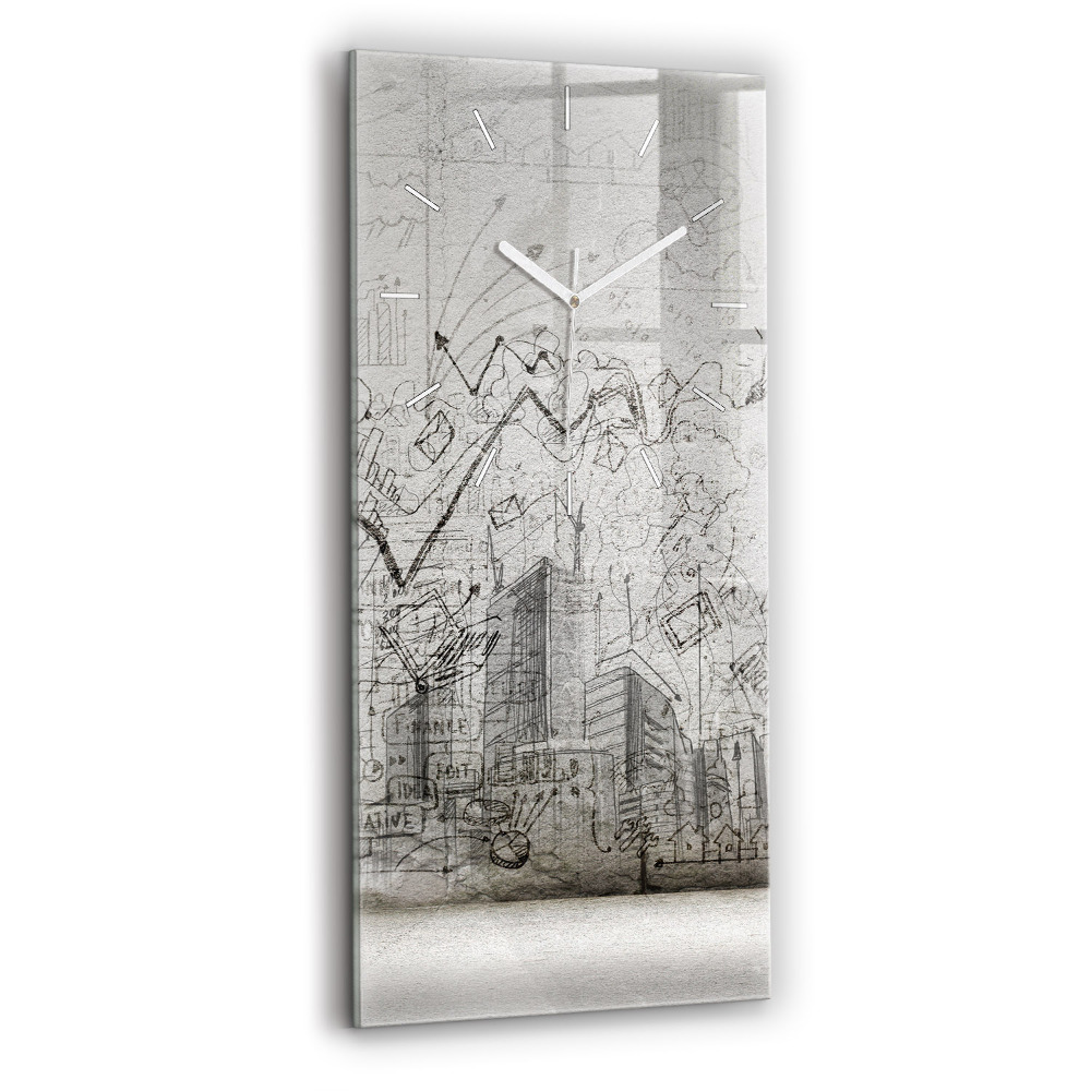 Horloge murale verticale Croquis d'une ville