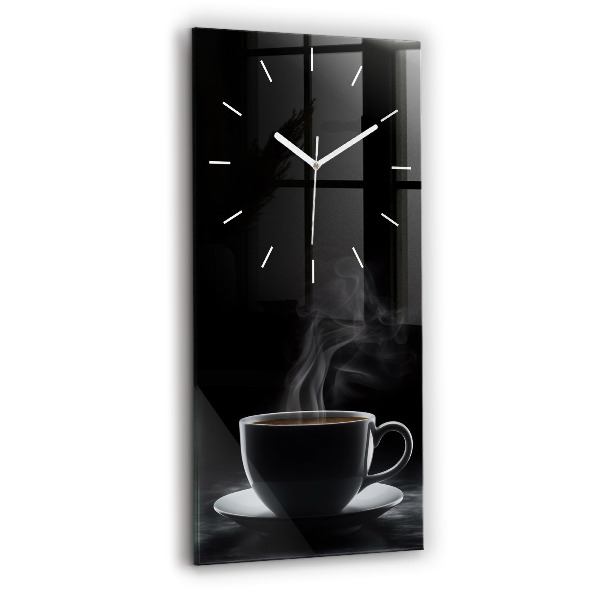 Horloge rectangulaire verticale Tasse de café noir