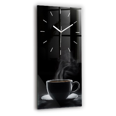 Horloge rectangulaire verticale Tasse de café noir