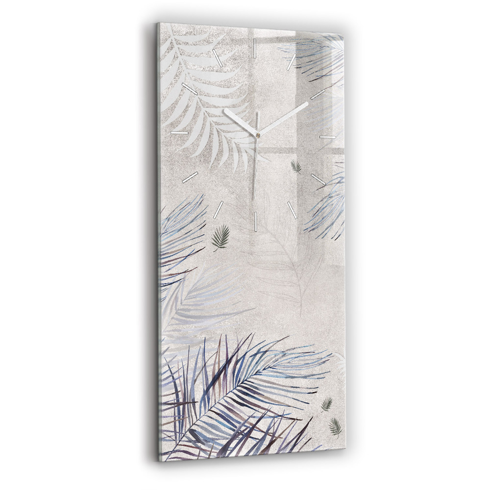 Horloge murale en verre rectangulaire Feuille de palmier