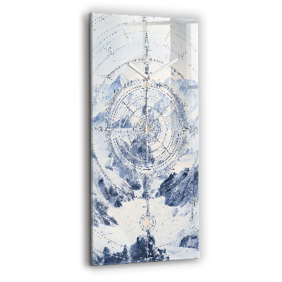 Horloge verticale en verre Dessins bleus