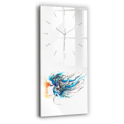 Horloge murale en verre rectangulaire Illustration d'un combiné