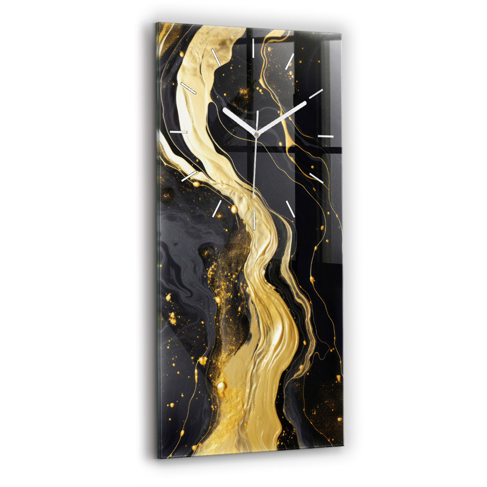Horloge verticale en verre Marbre doré
