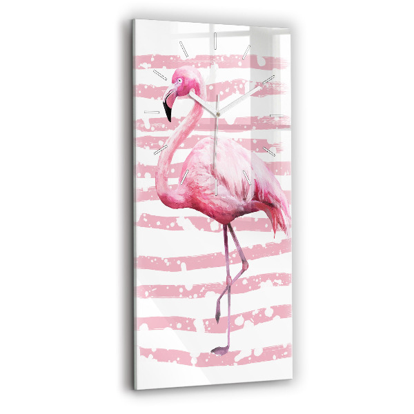 Horloge rectangulaire verticale Graphique d'un flamant rose