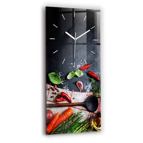 Horloge rectangulaire verticale Légumes