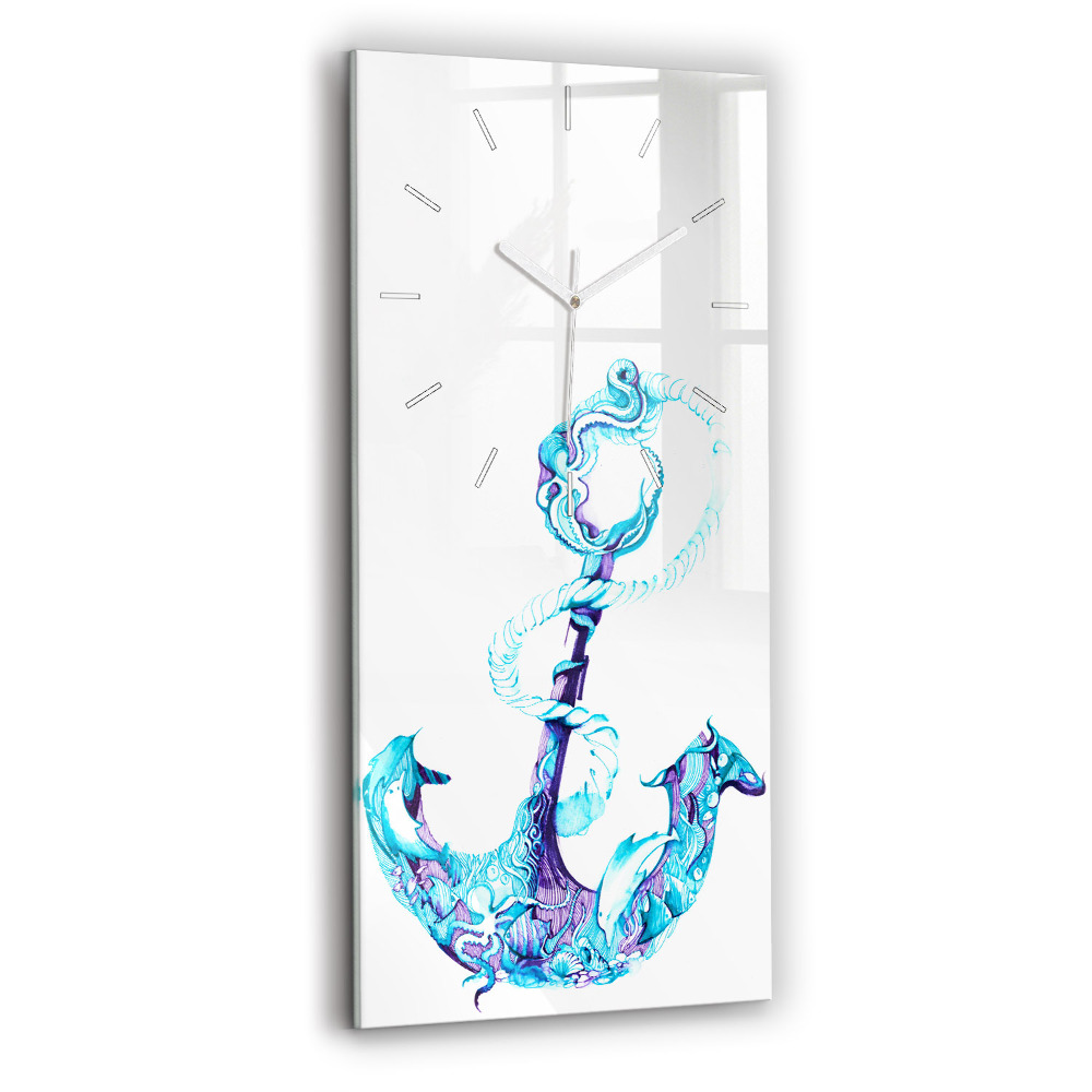 Horloge murale verticale Ancre de mer
