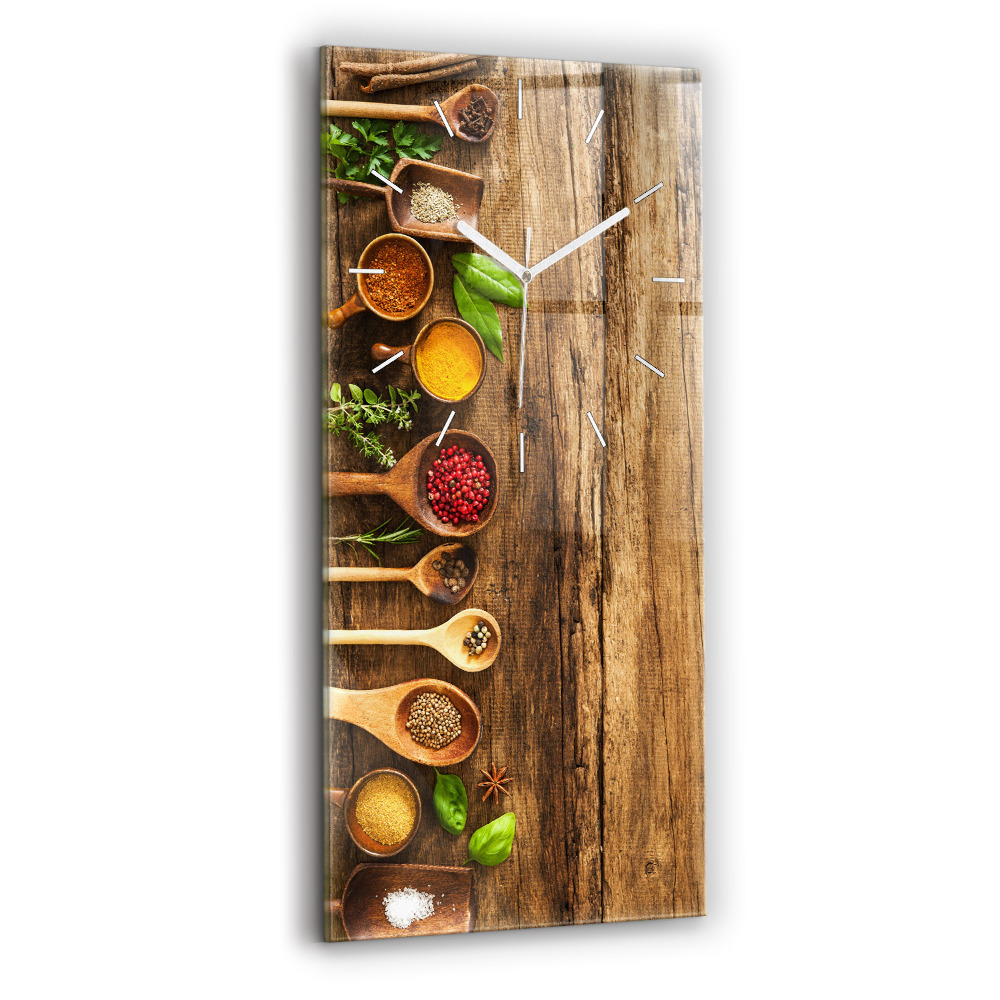 Horloge verticale en verre Cuillères d'épices