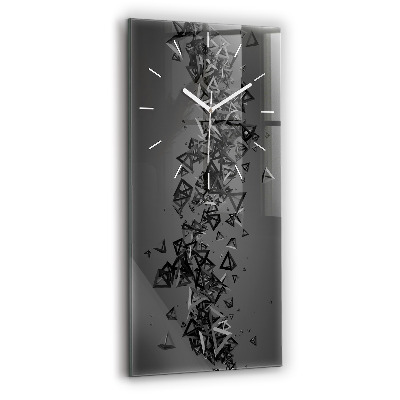 Horloge verticale en verre Abstraction sombre