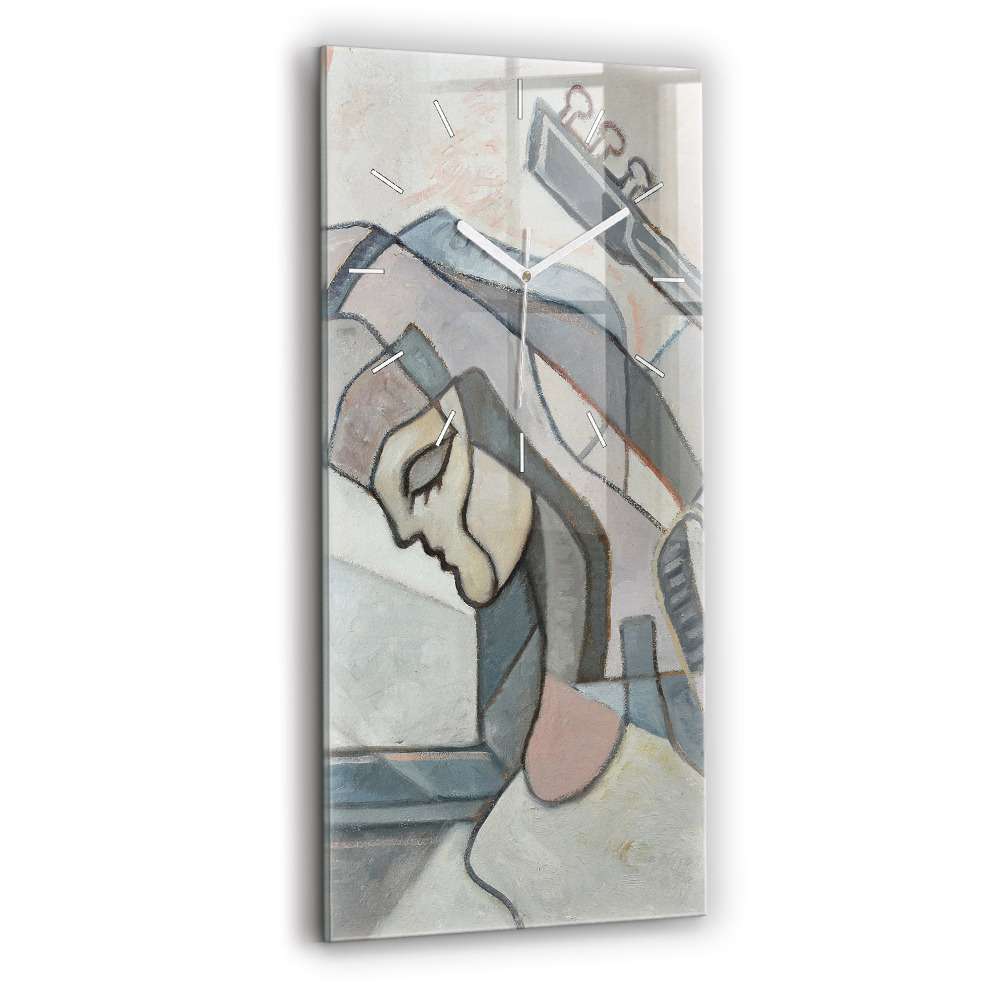 Horloge verticale en verre Peinture abstraite