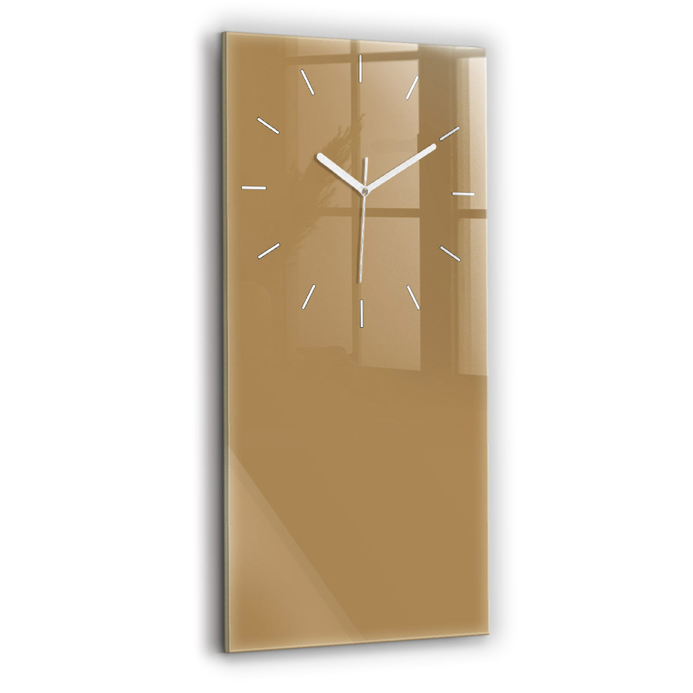 Horloge verticale en verre La couleur beige foncé